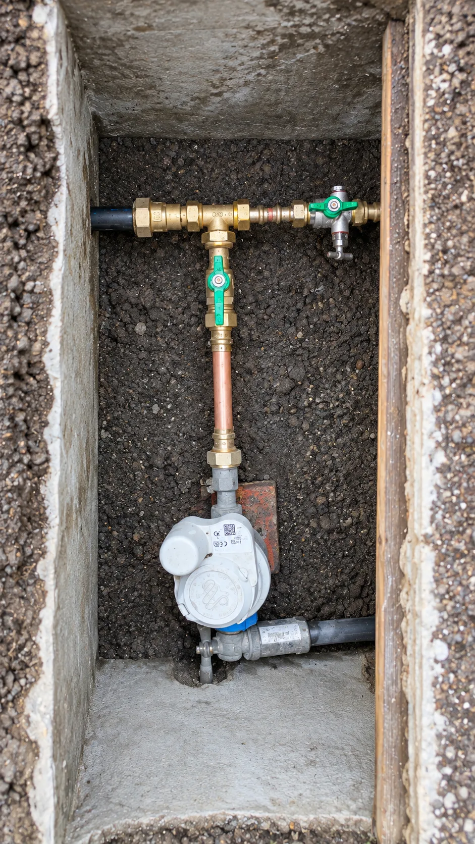 Nourrice de distribution d’eau et compteur dans une niche technique